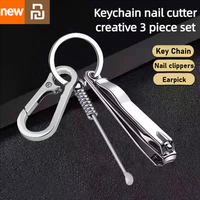 Xiami Youpin Portable Metal Nail Clippers Keychain Nail Tools With Ear Pick Cleaning Care Key Personality Pendant Daily Travel
