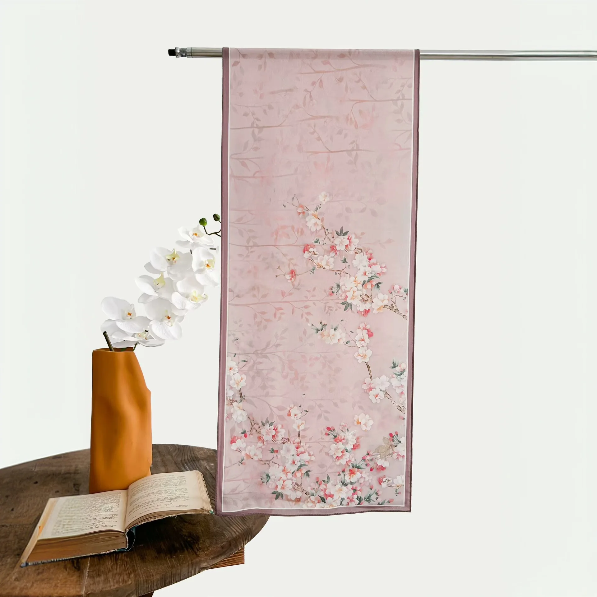 

Женский шарф 2025: Весенне-летняя универсальная длинная солнцезащитная шаль с цветочным принтом, двойного назначения