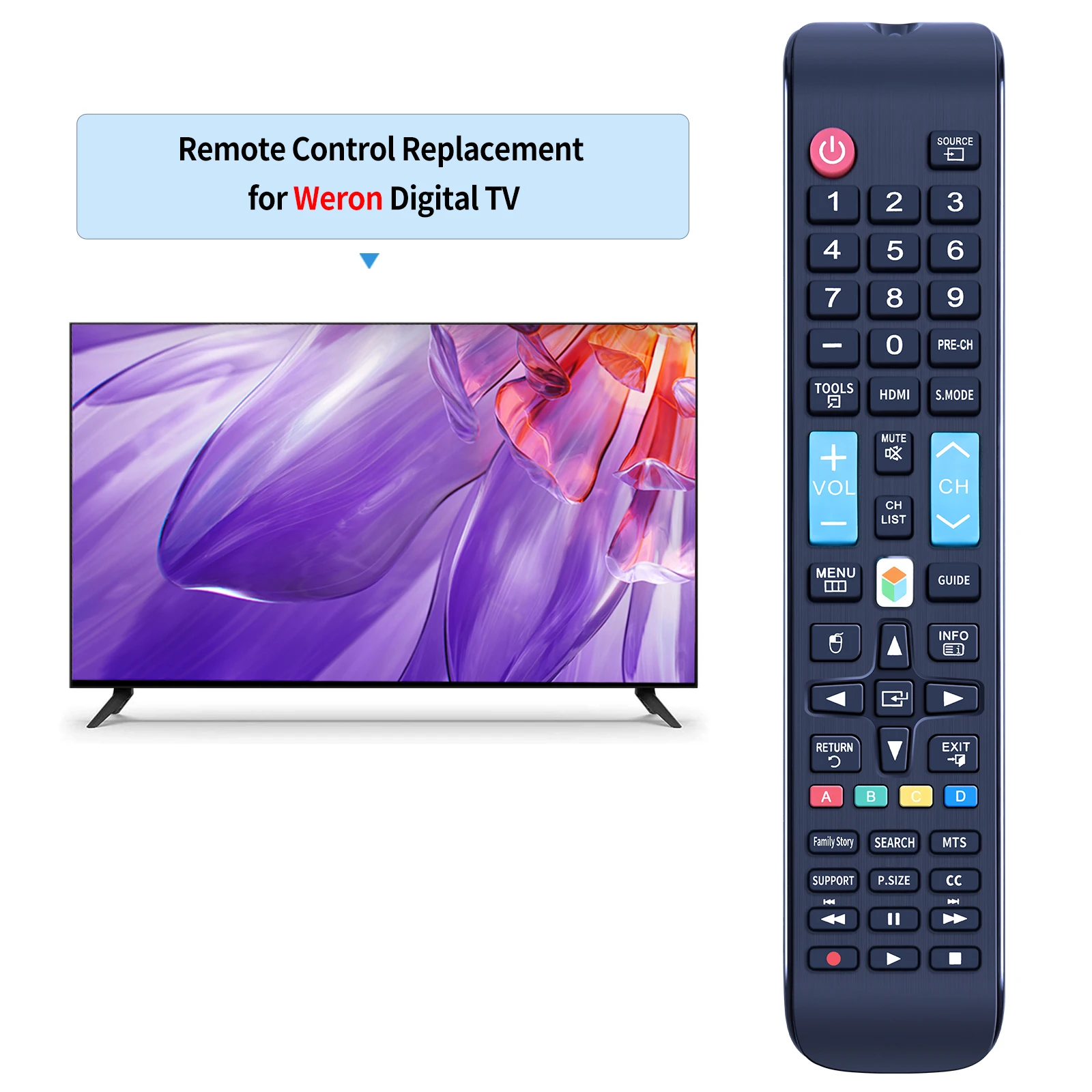 New Remote Control for weron Digital 22 24 32 40 43 INCH TV