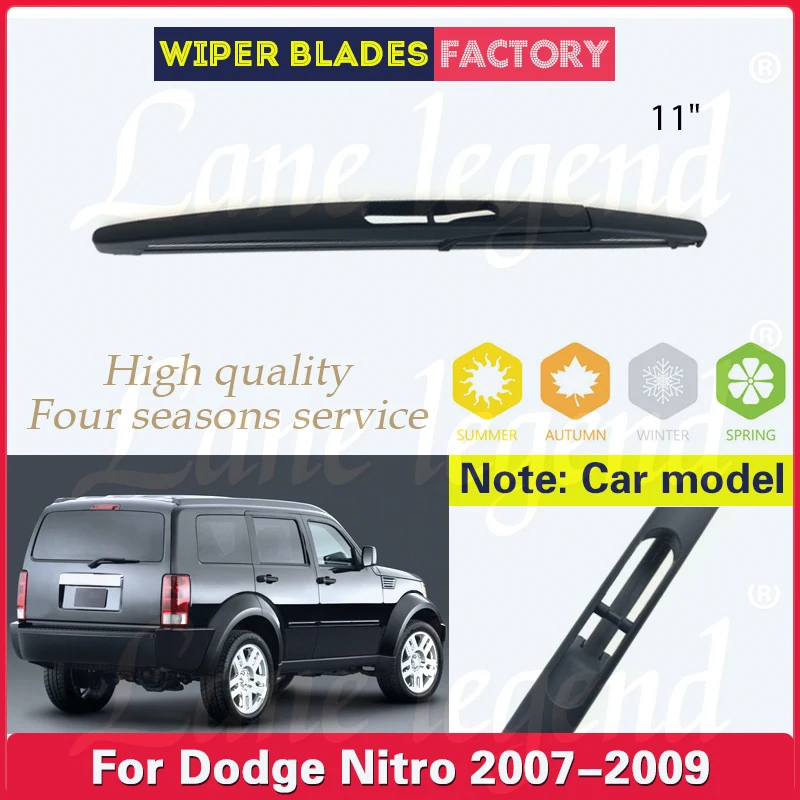 Limpador de pára-brisa traseiro para Dodge Nitro, limpador de carro, escovas, limpador de pára-brisas, acessórios automotivos, 11 ", 2007, 2008, 2009