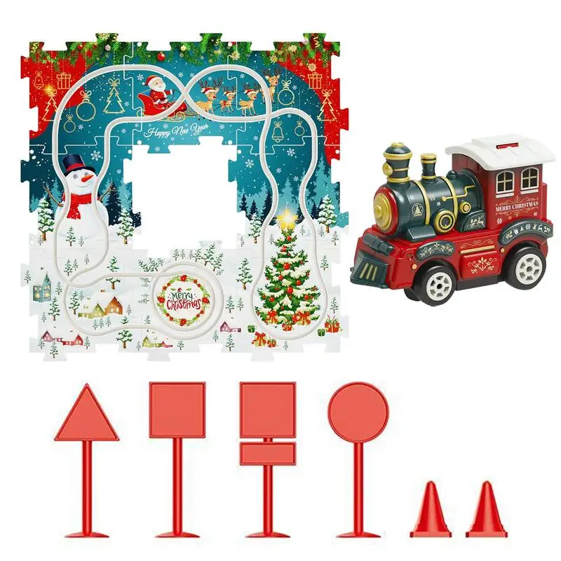 Electric Car Puzzle Rail Toy Christmas Assembling Rail Model Vehicle Toy Educational Toys For Children Aged 3-6 Years Exciting