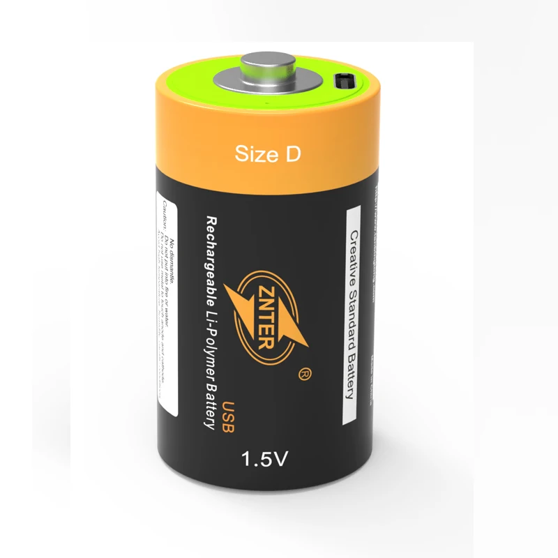 1pcs/lot 100% ZNTER 1.5V 15200mWh Rechargeable Battery D Lipo LR20 Battery for RC Camera Drone Fast Charge via Type C Cable