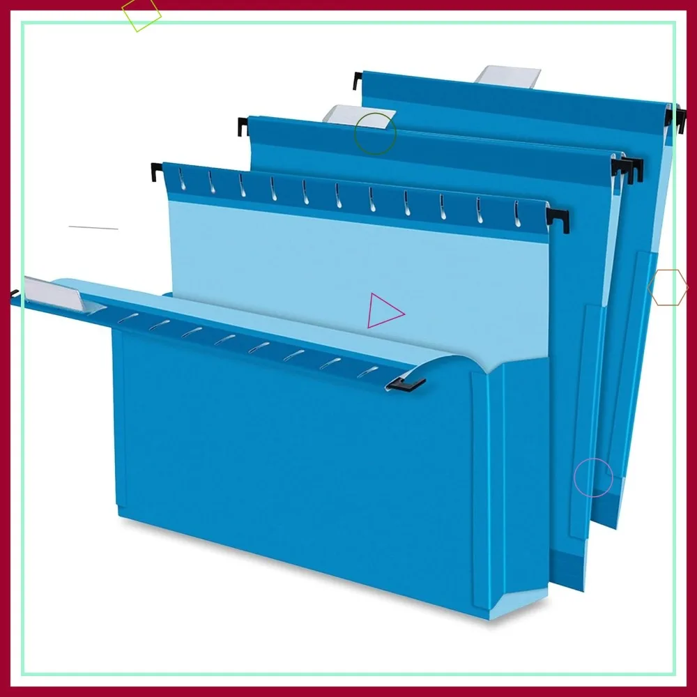 

Усиленные подвесные папки-коробки, 3 дюйма, формат Letter, синие, с вырезами 1/5, упаковка 25 шт. для организации офиса