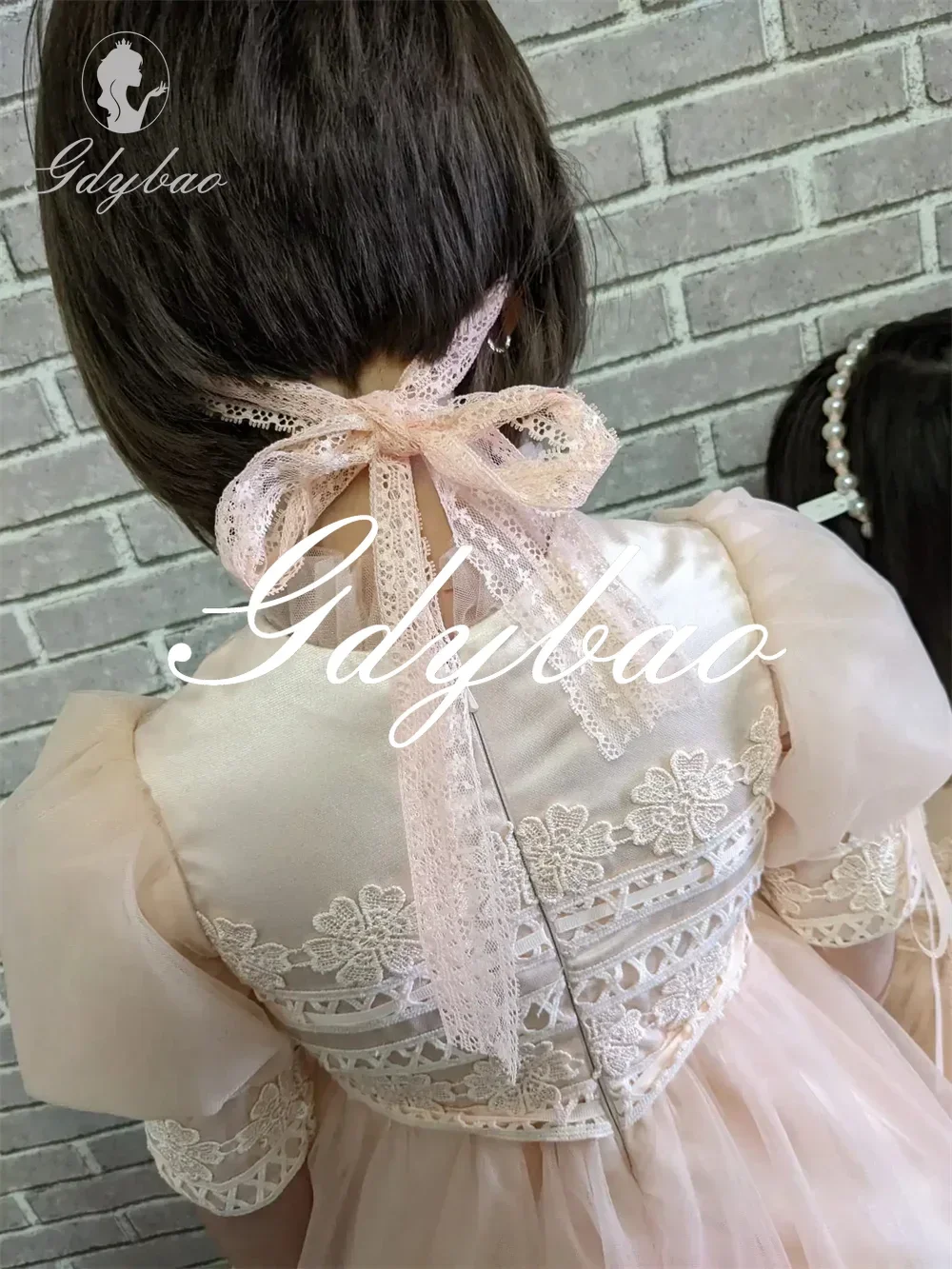 Lace Applique O Neck Half Sleeve Princess First Communion Dress Floor Length Elegant Classic Flower Girl Gown Customized