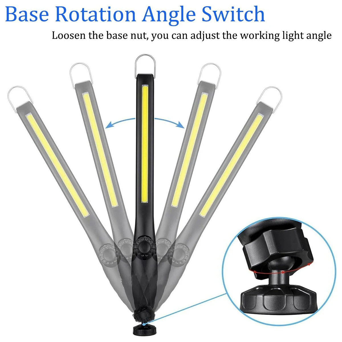 Lampu Kerja Led Tahan Air Lampu Kerja Cob Baru Magnet Pengisi Daya Usb Isi Ulang Basis Magnetik Portabel 360 ° Sudut Putar Magnetik