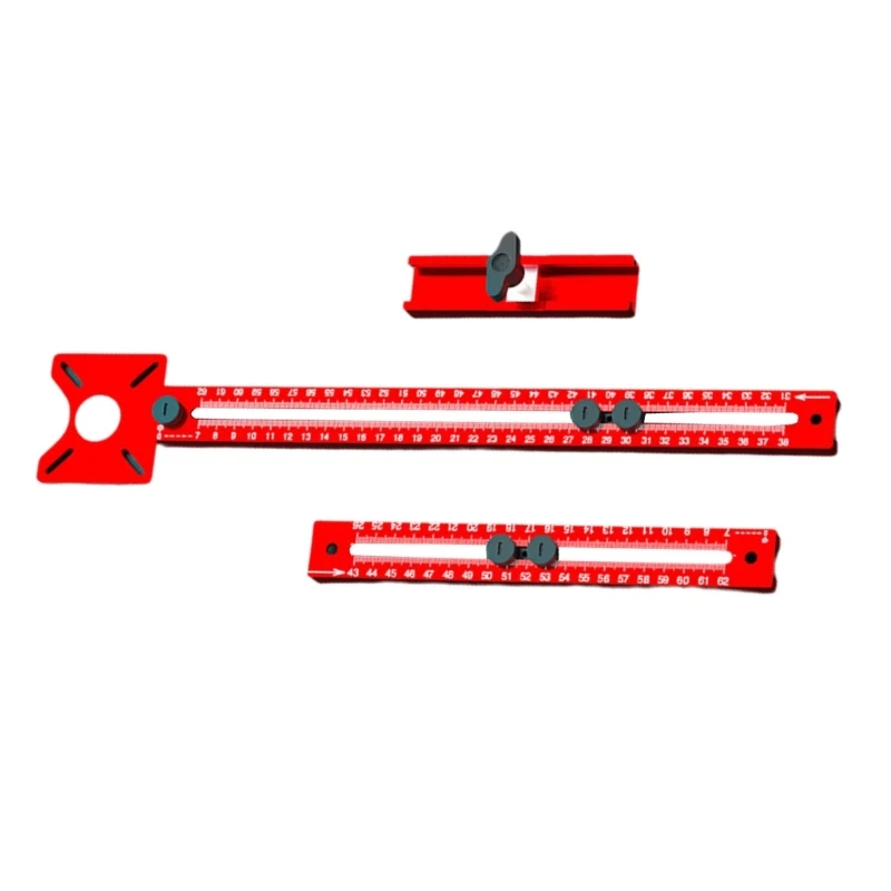 Soporte de ranuras para fresado enrutador, plantillas de perforación de agujeros para cajones, Base de máquina de recorte de aluminio, localizadores de ranuras circulares