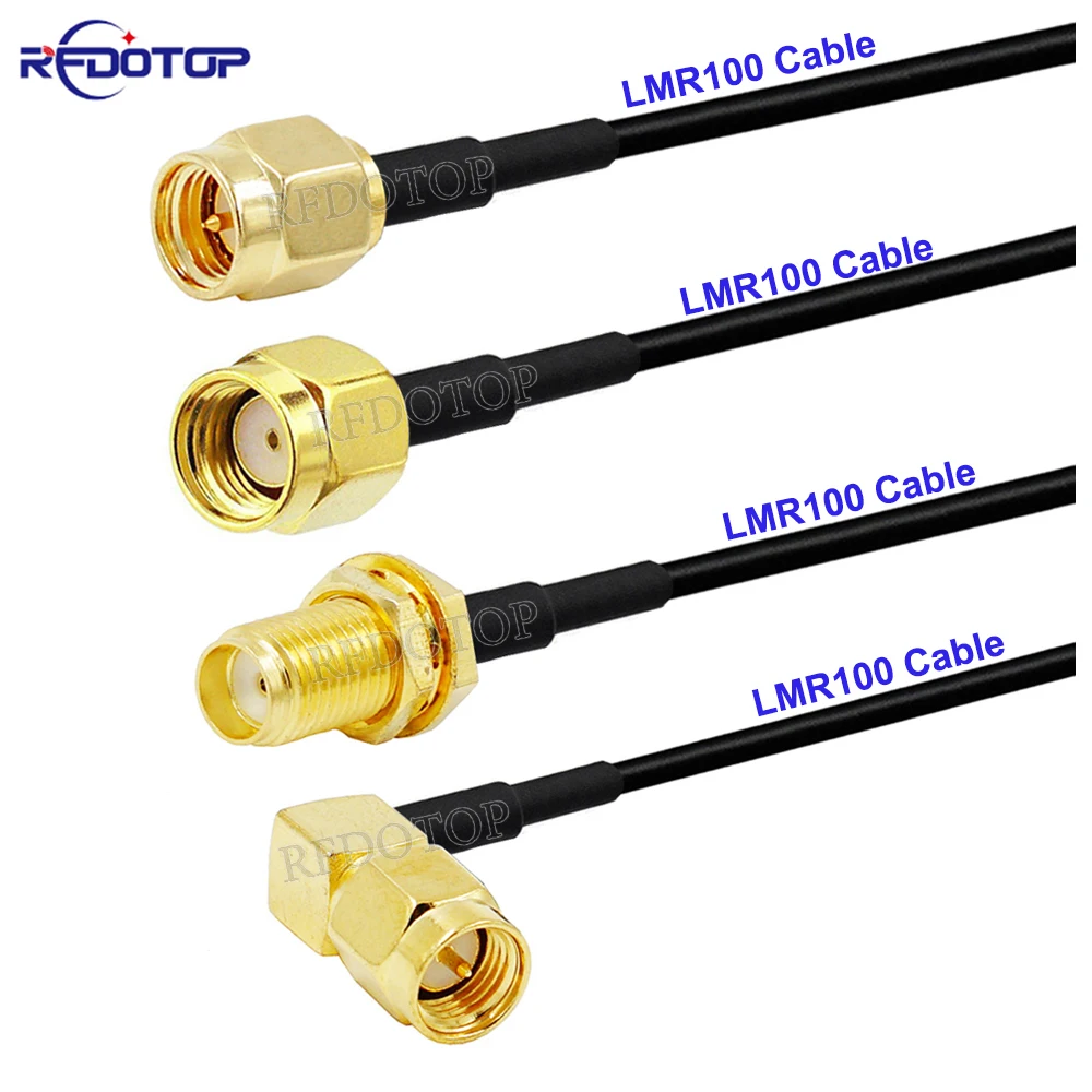 1 peça cabo lmr100 sma para sma conector macho/fêmea 50 ohm LMR-100 rf coaxial trança antena wi-fi cabo de ligação de extensão 5cm-20m