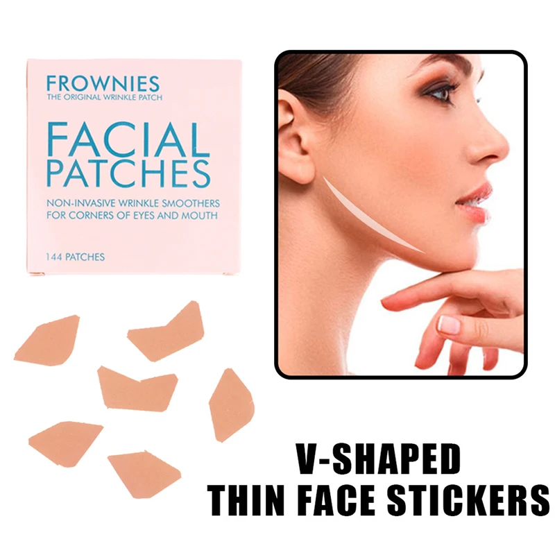 144Patches Face Lift Tape Thin Face Sticker Anti-Wrinkle Anti-aging Lift Up Tape Frownies Facial Patches Women Forehead Wrinkle