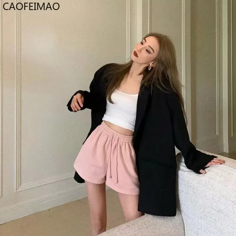Women Shorts Solid Cotton Cozy Simple Casual Loose Hipsters Running Breathable All-match Streetwear Hot Teens Wide Leg Bottoms