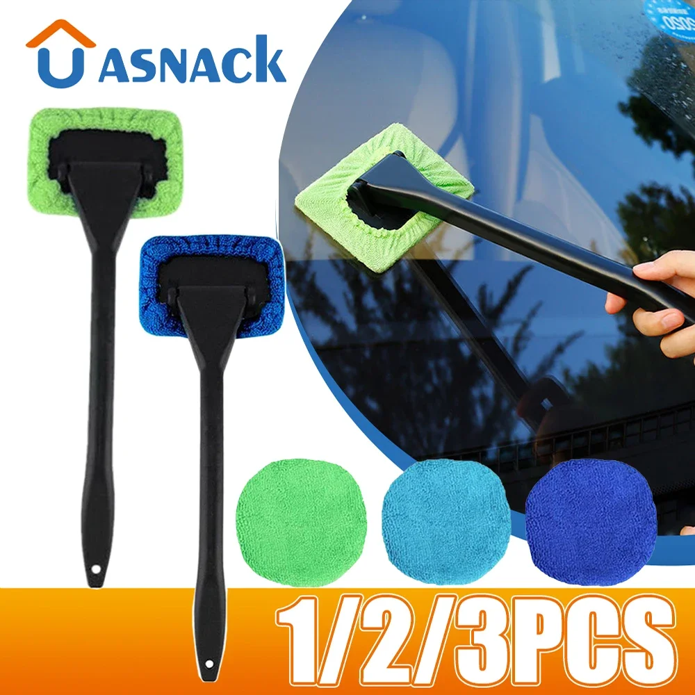 Window Cleaning Brush Kit Wiper Microfiber Brush Windshield long handle cleaning brush automatic cleaning wipe tool Auto Parts