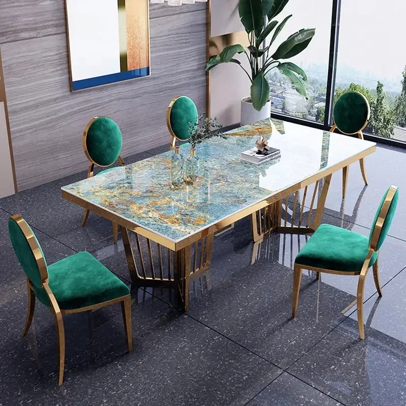 

Modern Dining Rectangular Italian Light Luxury Slate Dining Tables Room Living Room Dining Table and Designer Chair Furniture