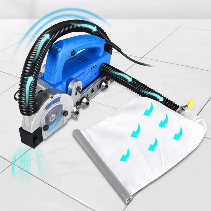 Electric Tile Cutting Machine Wall Floor Slotting Machine Saw Belt Self-dusting Floor Slotting Machine Decoration Team Tools
