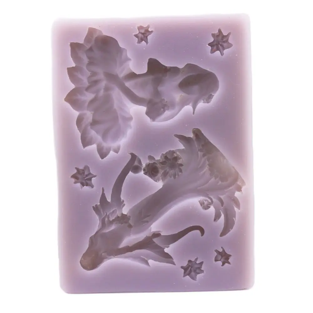 3D Flower Fairy Silicone Fondant Mold Angel Spirit Cake Topper Sugarcraft Chocolate Baking Mould DIY Resin Clay Plaster