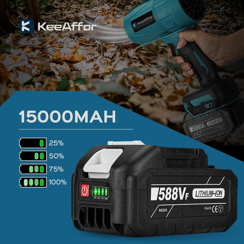 KEEAFFOR 18V 588VF Rechargeable Battery 15000mAh Lithium Battery EU US Plug Electric Screwdriver For Makita Power Tools Battery