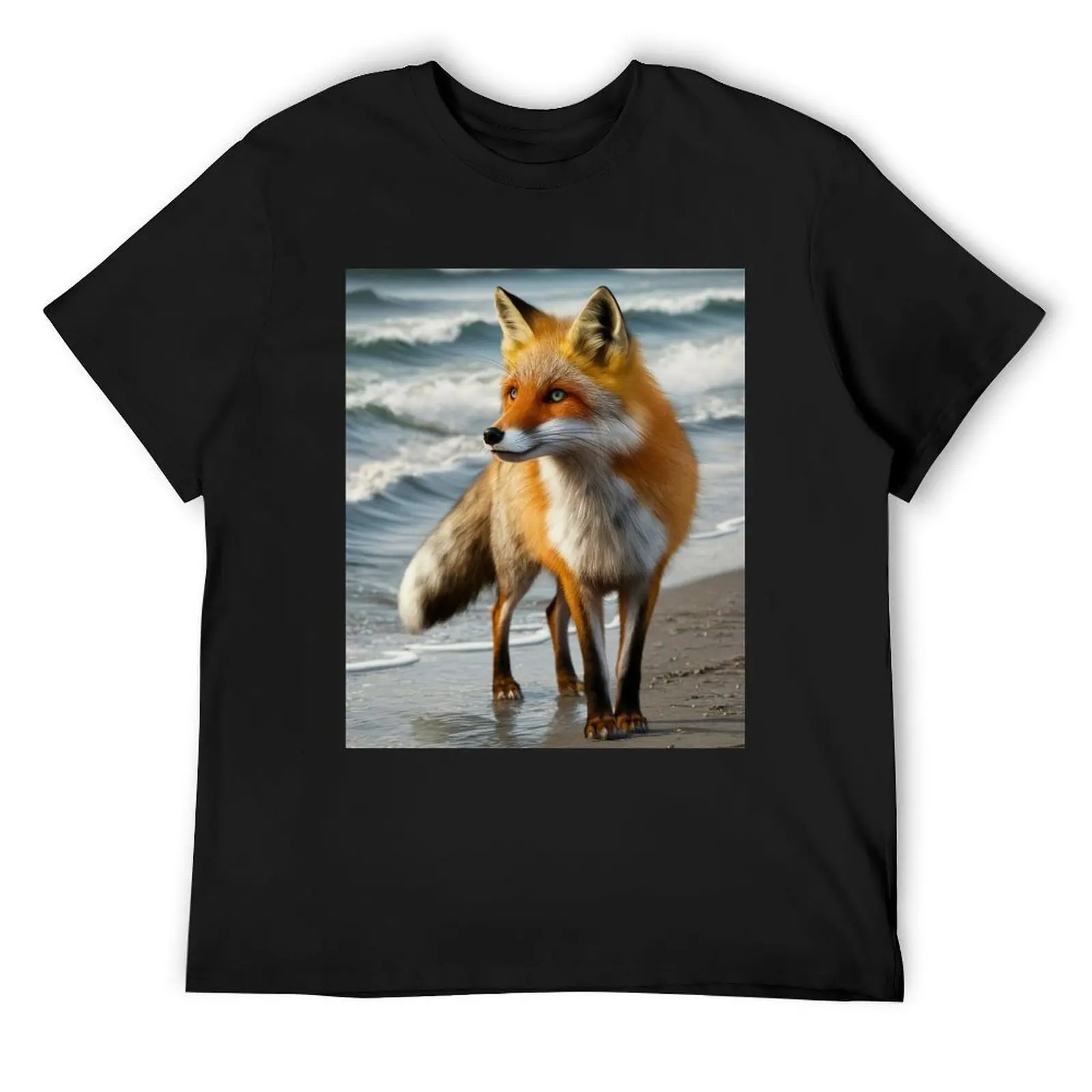 

Fox Portrait. beach view T-Shirt sweat graphics men t shirt