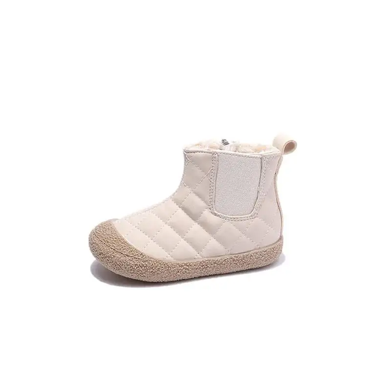 Botas de nieve para niños y niñas, zapatos cálidos de felpa de algodón, antideslizantes, informales, invierno, 2024