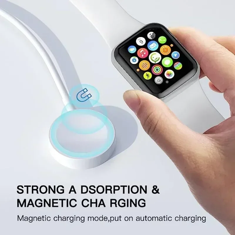 Magnetic Wireless Charger Base For Apple Watch Series 9 8 7 6 Ultra 2 SE Fast Charging Cable Accessories For iWatch 9 8 7 6 5 4