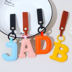 Creative PU Leather 26 Letter Keychains Fashion Alphabet Keyrings Handbag Ornaments Pendant Car Key Holder Accessories Gifts