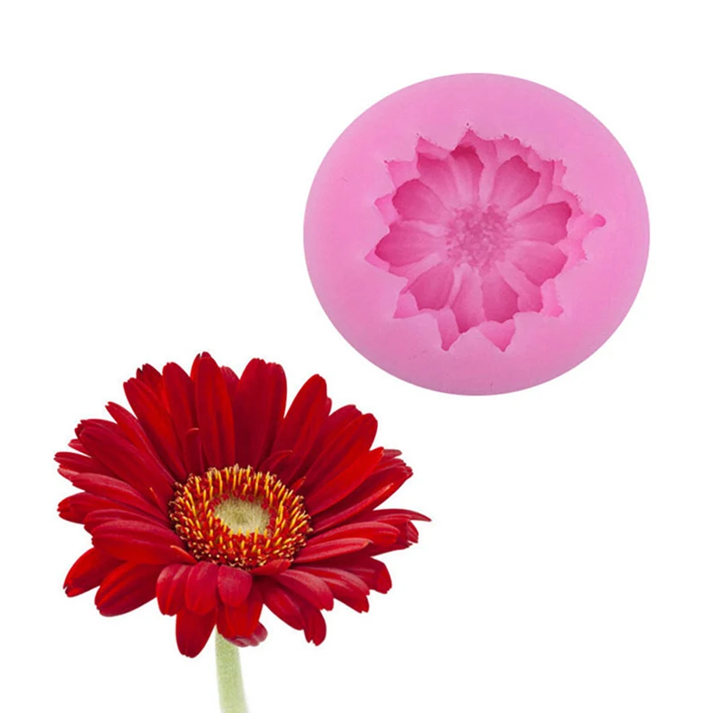 1Pc Daisy Flower Shape Silicone Mold DIY Pastry Cupcake Chocolate Soap Bakeware Mould 4.9*1.5cm