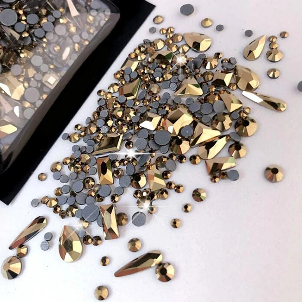 180 Stück AB Flatback Glas Nail Art Strasssteine Multi-Form gemischte Diamant-Edelsteine blau lila Kristallsteine für DIY-Nageldekoration