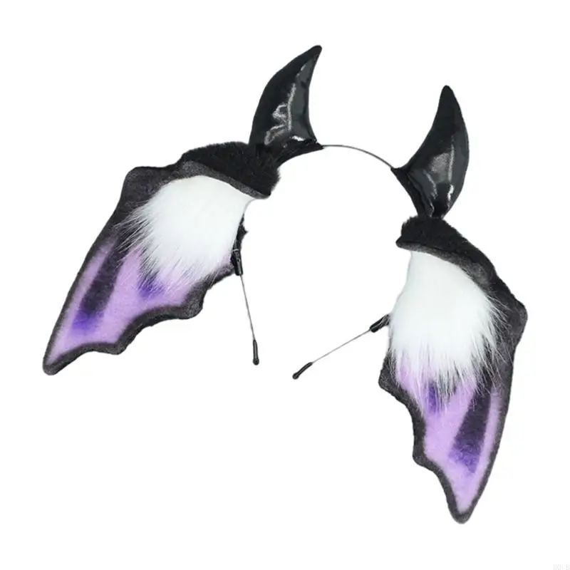 Coiffure chauve-souris anime élégant d0ub casque accrocheur camais surdimensionné pour scène Halloween Cosplay Play