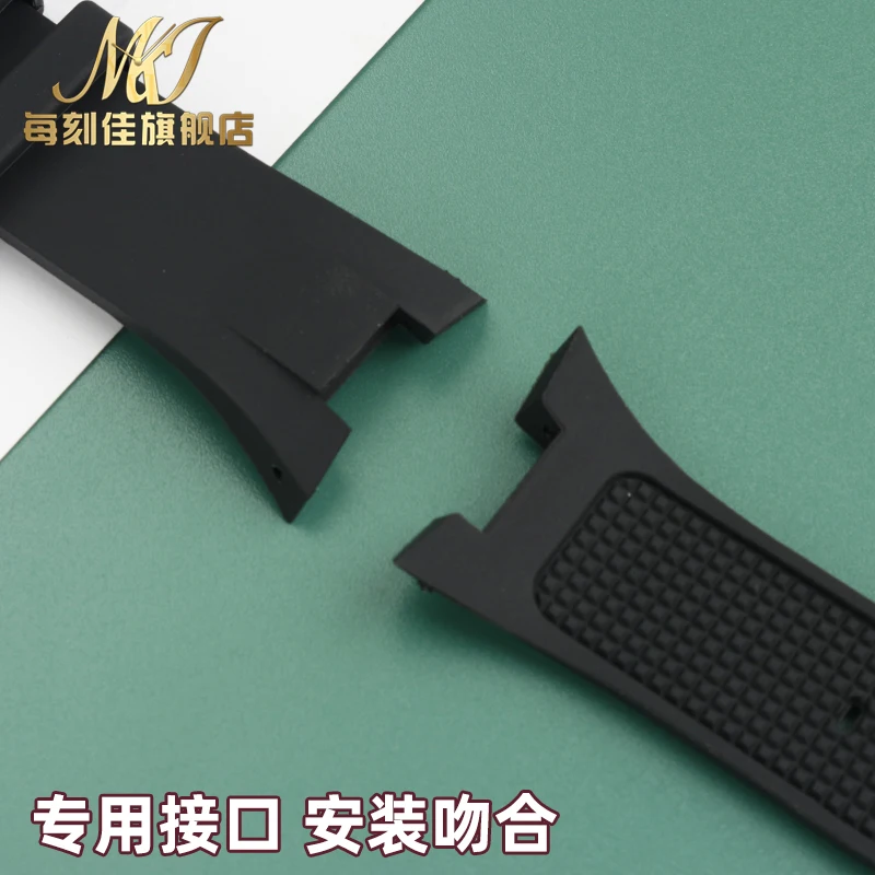 For Armani Ax1803 1802 1050 Silicone Watch Strap Waterproof Sports Rubber Wrist band Men\'s Black Watchband Accessories 31.14mm