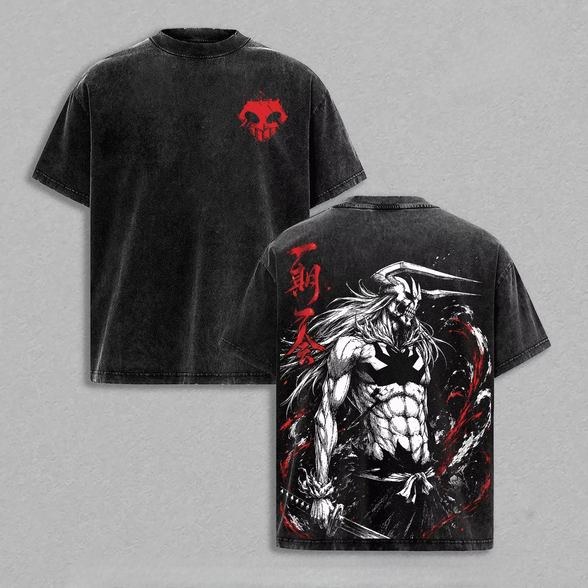 Summer Hot Sale Kurosaki Ichigo BLEACH Anime T-shirt Ink Wash Graphic Print T-shirt Unisex Soft Cotton O-neck Hip Hop Casual Tee