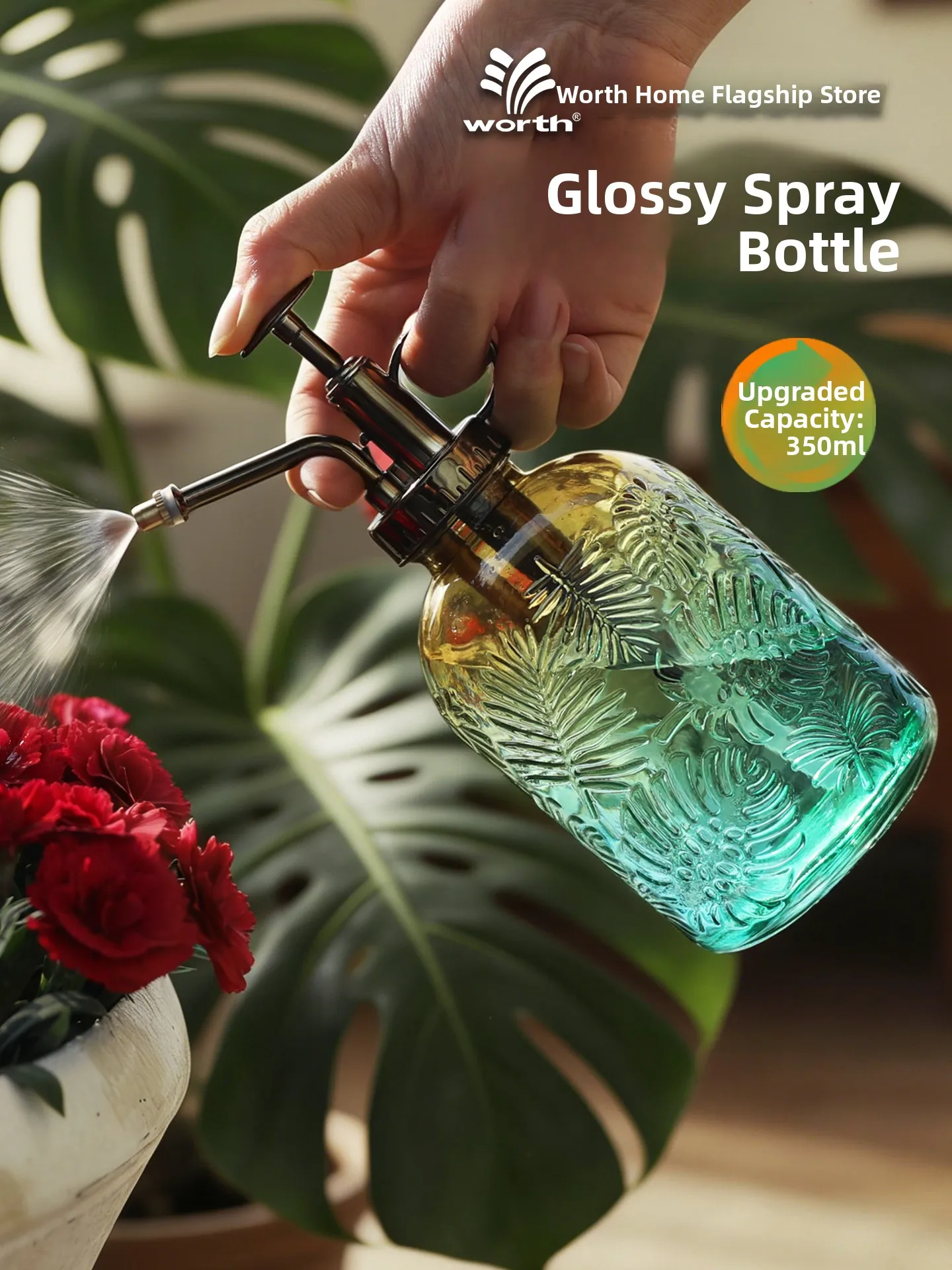 

Утолщенная стеклянная бутылка-распылитель для домашнего использования, винтажная лейка для цветов, распылитель для суккулентов, нестандартная форма