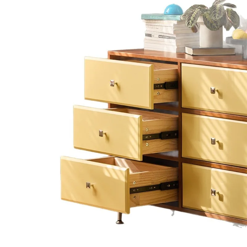 Used Bauhaus Nine-Drawer Cabinet Solid Wood Storage Cabinet Bedroom Storage Drawer Footboard Cabinet