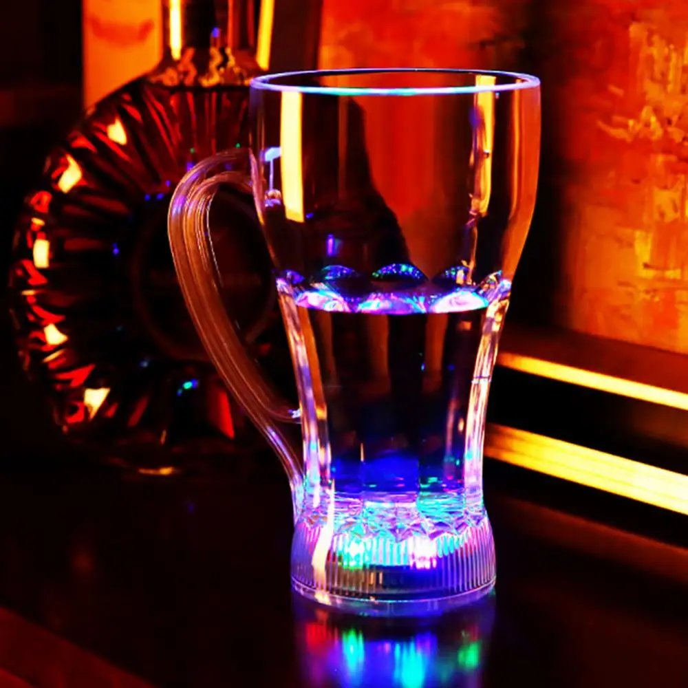 Party Glass Acrylic LED Flashing Color Change Water Activated Light Up Beer Whisky Cup Mug Bar Accessories  Mudança De Cor Copo