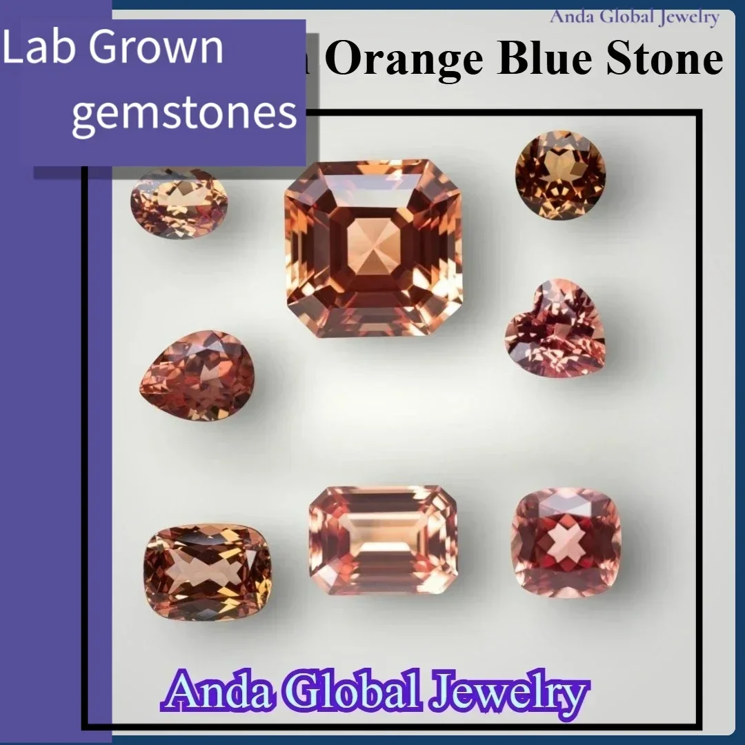 

L-Lab Grown Sapphire Orange Color for Jewel Making DIY Ring Necklace Earrings Main Materials with Certificate