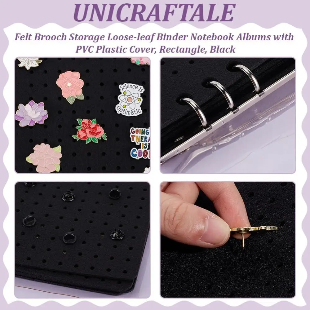 Neue praktische 8-seitige Pin-Bücher, schwarz, tragbares Notizbuch, Alben, Emaille-Pin-Vitrine für Sammler zum Selbermachen