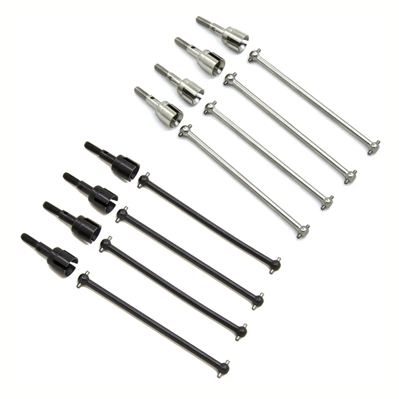 

AS96-16Pcs Steel Dogbone Drive Shaft & Wheel Axle Replacement 08029 02033 For HSP 94111 94108 94170 1/10 RC Car Parts,Black