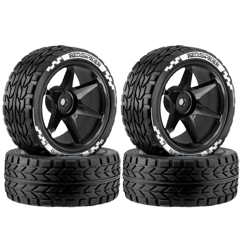

1/10 RC On-road Drift Car Rubber Tires Alloy Wheels Hubs Set for XV02 HSP 94123 Tamiya TT01 HPI Kyosho HSP PTG2