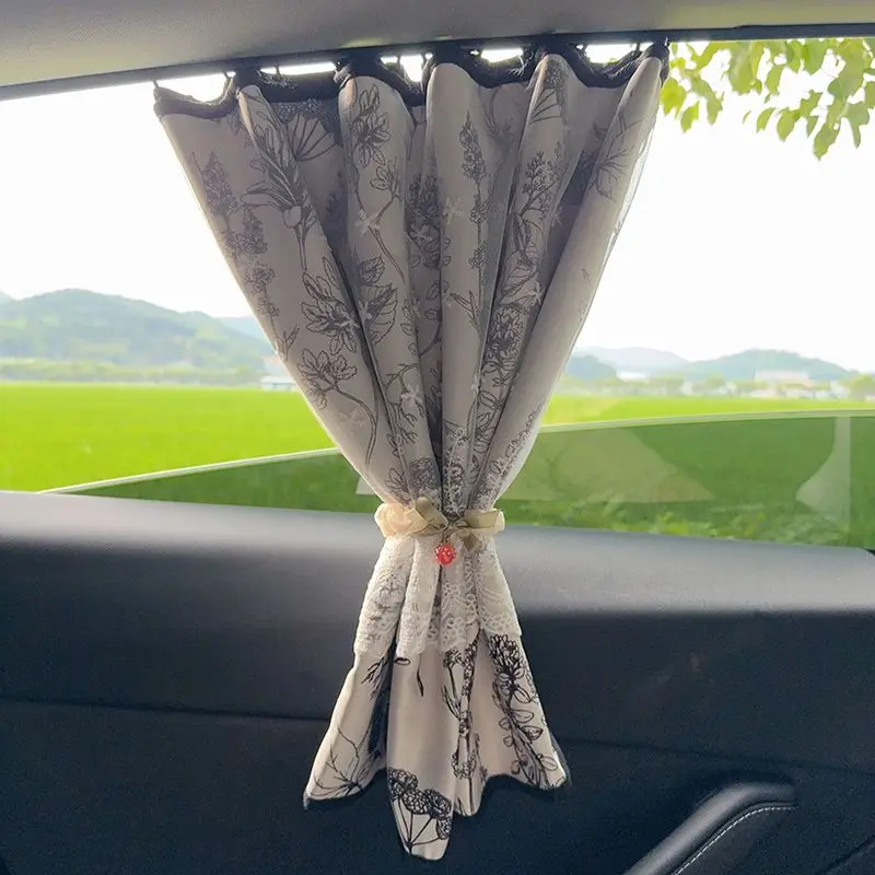 Car Side Window Curtain with Built-in Slide Track Full Shading Kids Sun Protection Heat Insulation Privacy Vehicle Blind