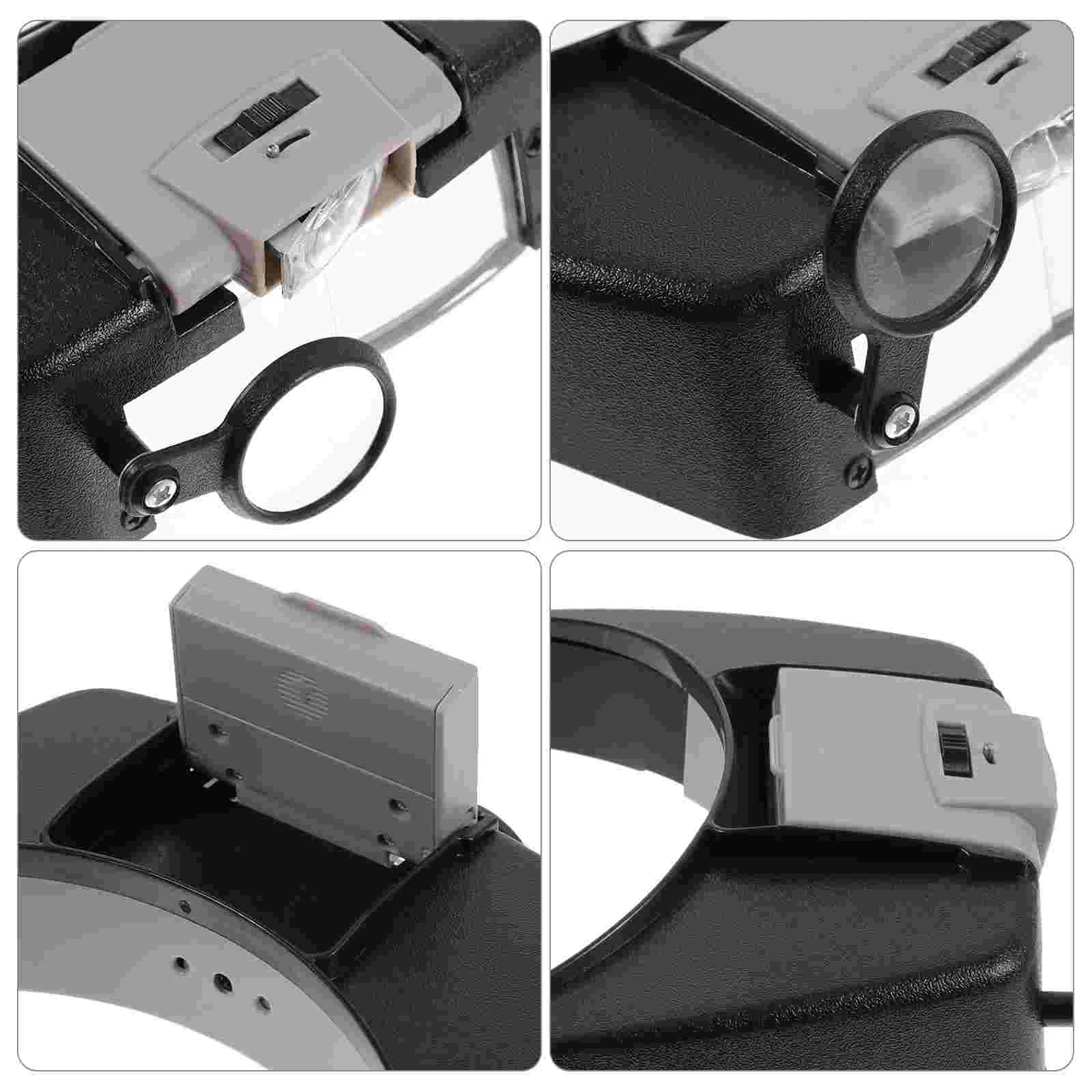 Lighted Magnifying Glass Head Visor with LED Magnifier Mount Glasses Illuminated Eyeglasses Window Head-mounted Sun Work