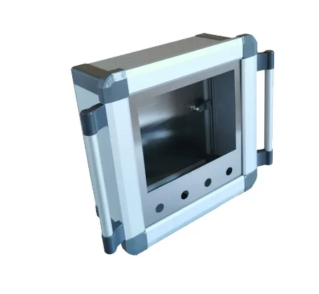 Control box 10-inch industrial touch screen, boom box, aluminum alloy rocker arm box, open hole 261X180 electric box