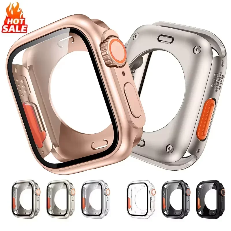 Neuer Displayschutz für Apple Watch 46 mm, 45 mm, 44 mm, 40 41 42 mm, hartes PC-Front- und Heckstoßgehäuse, iwatch 11 10 9 8 7 SE 6 5 Abdeckung