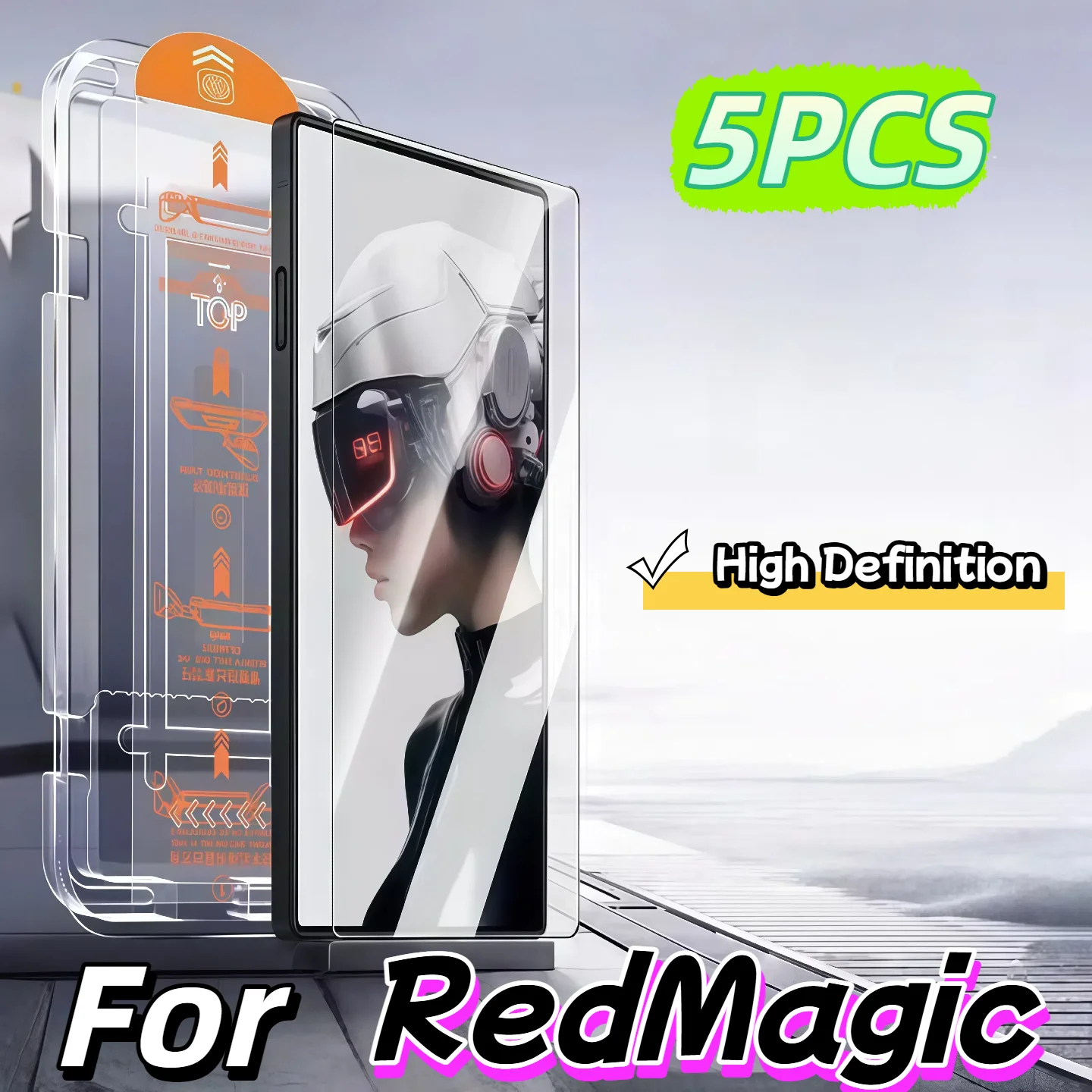 

5Pcs For ZTE Nubia Redmagic Red Magic 8 8S 9 9S 10 10S 5G Screen Protector 9H Tempered Glass Film Full Coverage Edge to Edge Pro