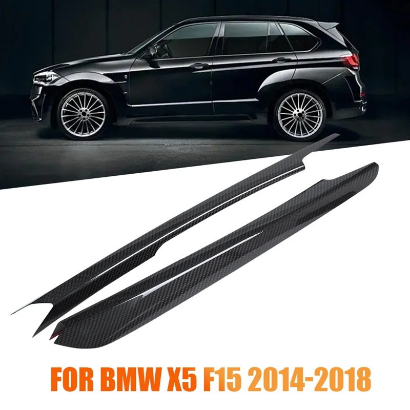 

1 пара интерьера автомобиля для BMW X5 F15 2014-2018 реальное углеродное волокно центральная консоль переключения передач Панель боковая отделка полосы крышка