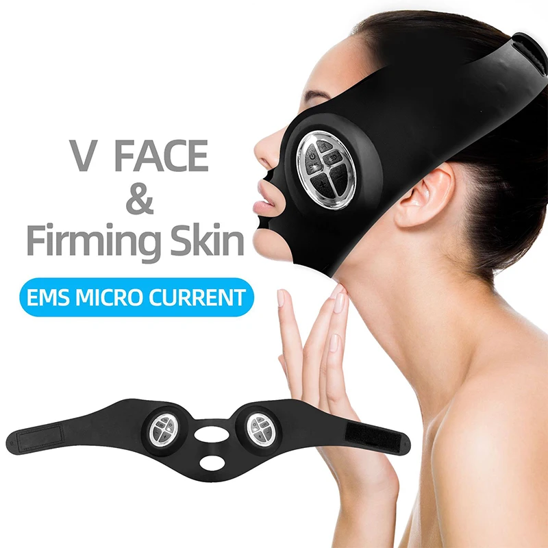 V Shaped Slimming Face Mask EMS Microcurrent Facial Massager Device Face Slimmer Chin Line Lifting Tightening Skin Instrument