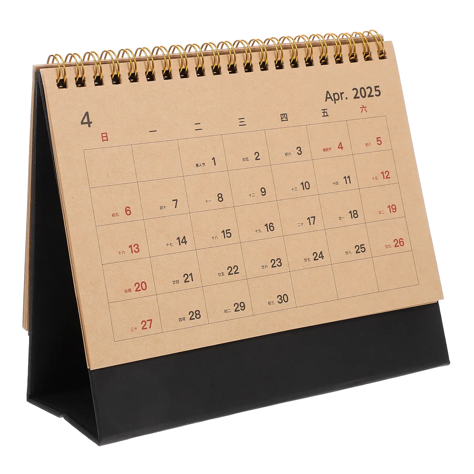 

2025 Desk Calendar Standing Flip Minimalist Spiral Bound Desktop Monthly Planner Office Home Use Functional Time Manager