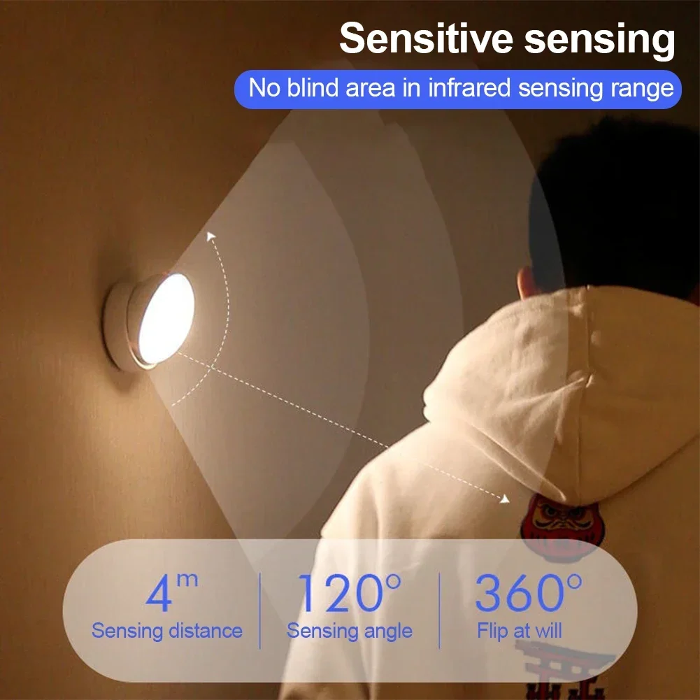 回転式モーションセンサー,USB充電,人間の誘導,ベッドサイドテーブル,ワードローブ照明を備えたインテリジェントLEDランプ