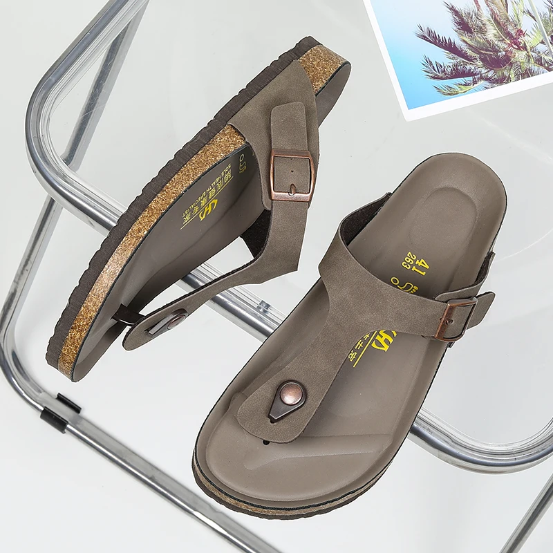 Summer men and women slippers Birken women slippers outdoor durable non-slip luxury sandals fashion beach cork slippers 35-46