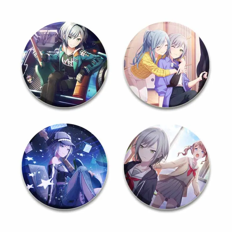 Project SEKAI Anime Hinomori Shiho Leo/Need Badge Round Tinplate Brooch for Clothes Bag Hat Accessories Enamel Pins Fans Gifts