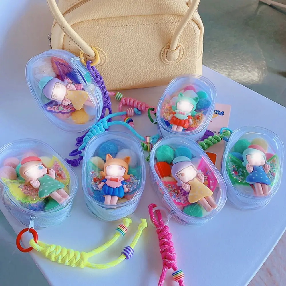 

Многоцветный шнур, прозрачная уличная сумка для куклы, прозрачная прозрачная кукла, утолщенная сумка для хранения, круглая сумка для уличной куклы из ПВХ