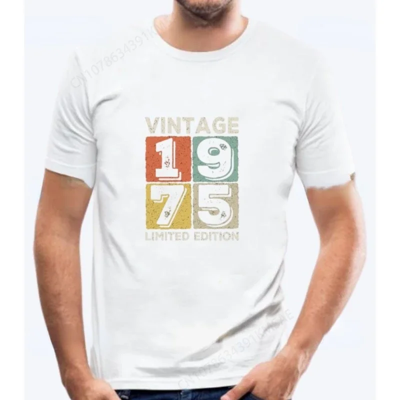 Vintage 1975 Limited Edition Men T Shirts Retro Classic Art Print Tees Short Sleeve O Neck Harajuku Streetwear Birthday Gifts