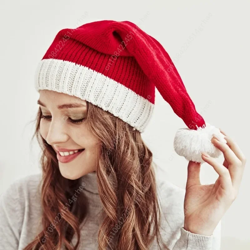 AIYUENCICI Weihnachtsmütze für Mutter und Baby, Familien-Weihnachtsmütze, Eltern-Kind-Weihnachtsmützen mit Bommel