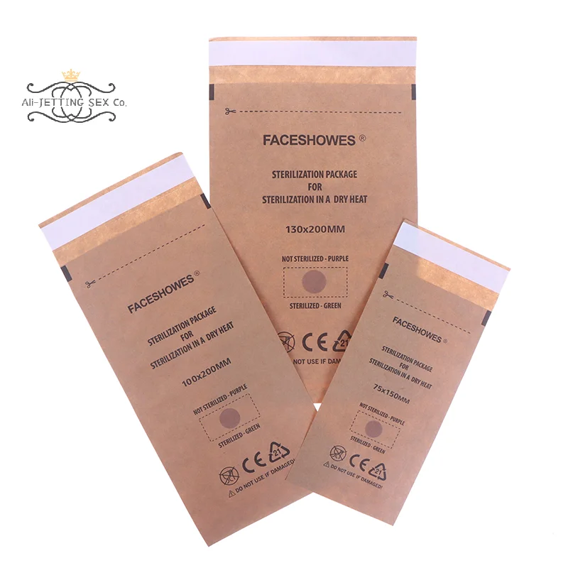 100 個使い捨て消毒クラフトバッグネイル滅菌器マニキュアバッグ滅菌消毒機クリーンポーチバッグ