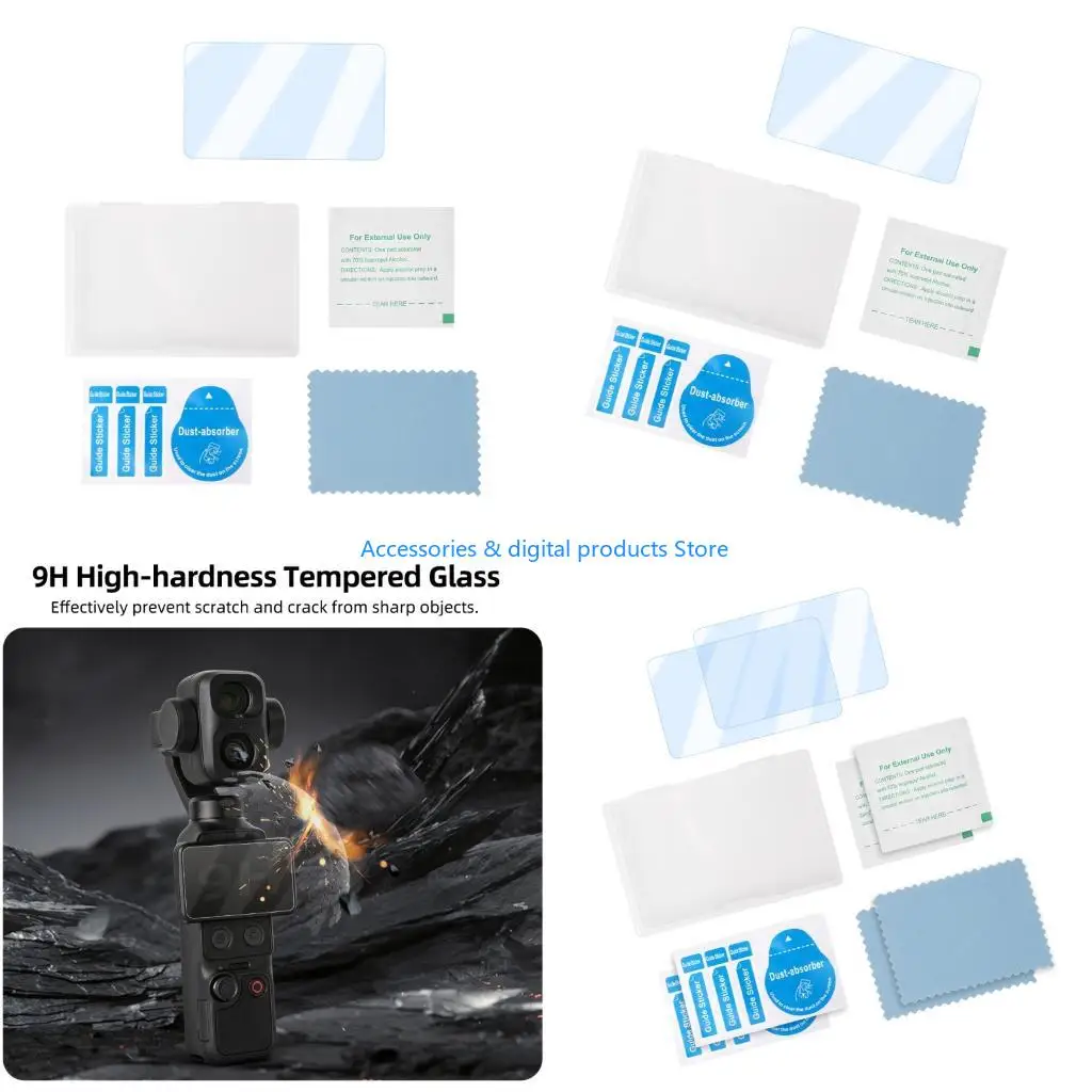 77JD Clear Touches Screen Cover for Pocket4P/4/3 with Cleaning Wipe Cloth Sticker